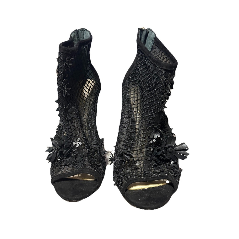 Jessica Simpson Black Flower Netted Heel Women's‎ Size 10